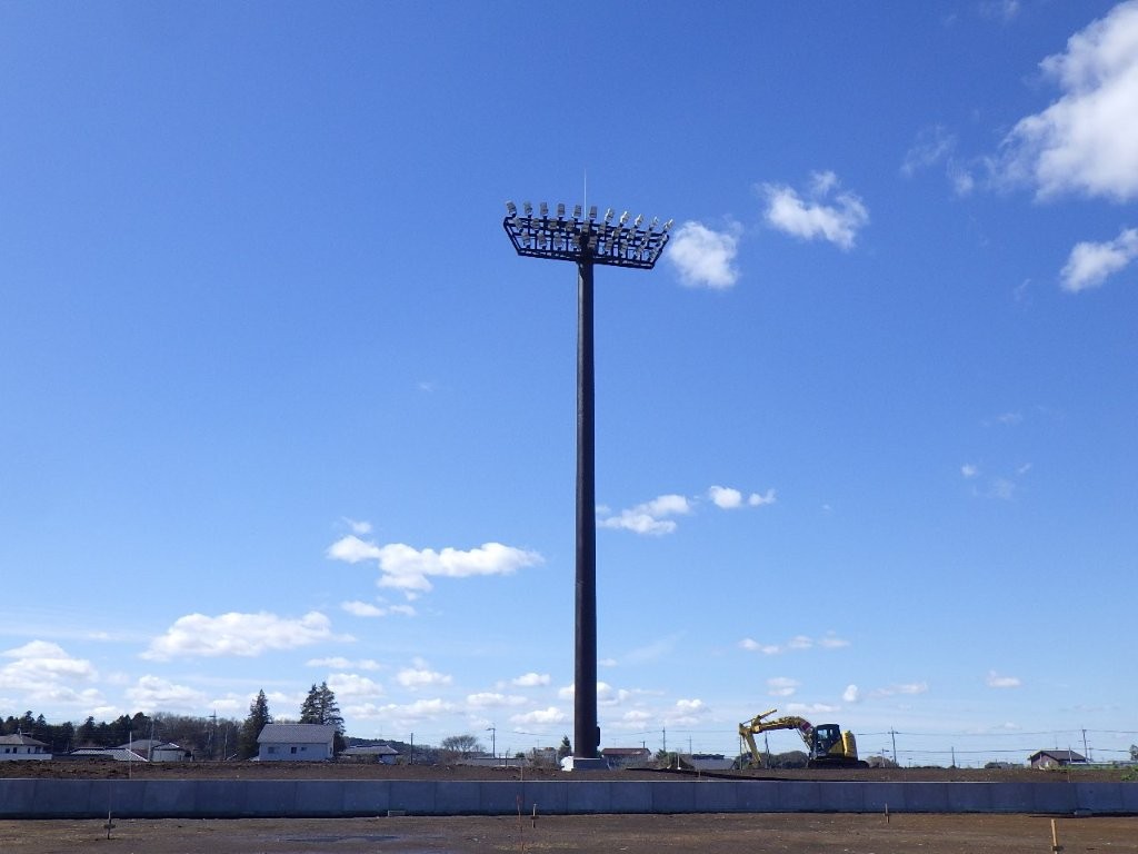 真岡市総合運動公園硬式兼軟式野球場夜間照明建設工事